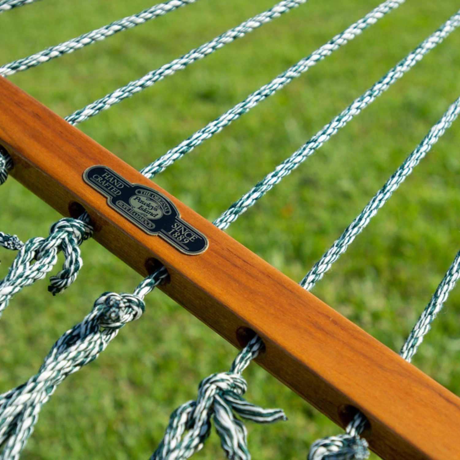 DURACORD® Large Original Rope Hammock - Green Oatmeal Heirloom Tweed 4 DURACORD® Large Original Rope Hammock - Green Oatmeal Heirloom Tweed - Image 2