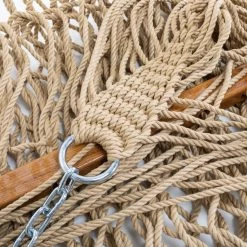 DURACORD® Large Original Rope Hammock - Tan -Boutique Hammock Shop 13dctan ringknot xx