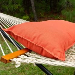 Long Sunbrella Hammock Pillow - Echo Sangria -Boutique Hammock Shop b es long detail lifestyle xx