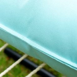 Long Plush Sunbrella® Hammock Pillow - Canvas Glacier -Boutique Hammock Shop b gl long detail2 lifestyle xx