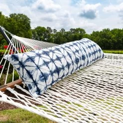 Long Sunbrella Hammock Pillow - Midori Indigo