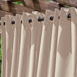 Boutique Hammock Shop 37 Basilica Beige Extra Wide Outdoor Curtain