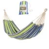 Large Cotton Brazilian Blue & Green Stripe Hammock With Matching Storage Bag Included -Boutique Hammock Shop bg hambg studio1 xx