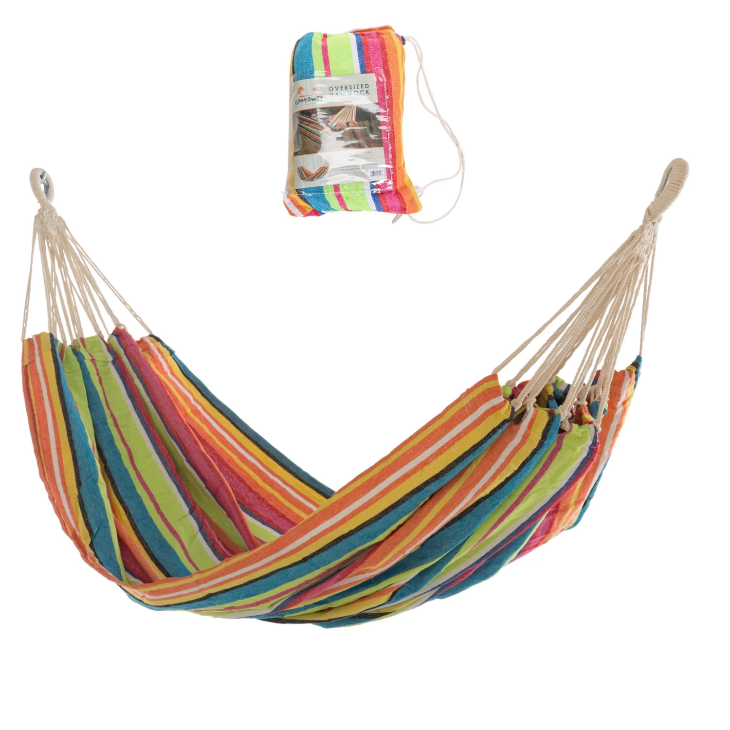Large Cotton Brazilian Multicolor Stripe Hammock With Matching Storage Bag Included 3 Large Cotton Brazilian Multicolor Stripe Hammock With Matching Storage Bag Included