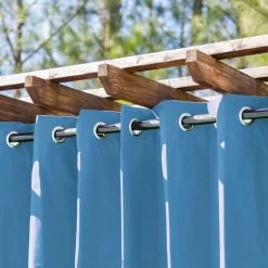 Blue Lagoon Extra Wide Outdoor Curtain