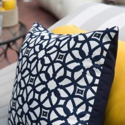 Luxe Indigo Sunbrella Designer Porch Pillow -Boutique Hammock Shop bsqlil hatteras hammocks luxe indigo pillow xx
