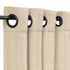 Sunbrella Canvas Flax Outdoor Curtain With Grommets