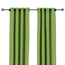 Sunbrella Canvas Ginkgo Outdoor Curtain With Grommets -Boutique Hammock Shop canvas ginkgo front xx