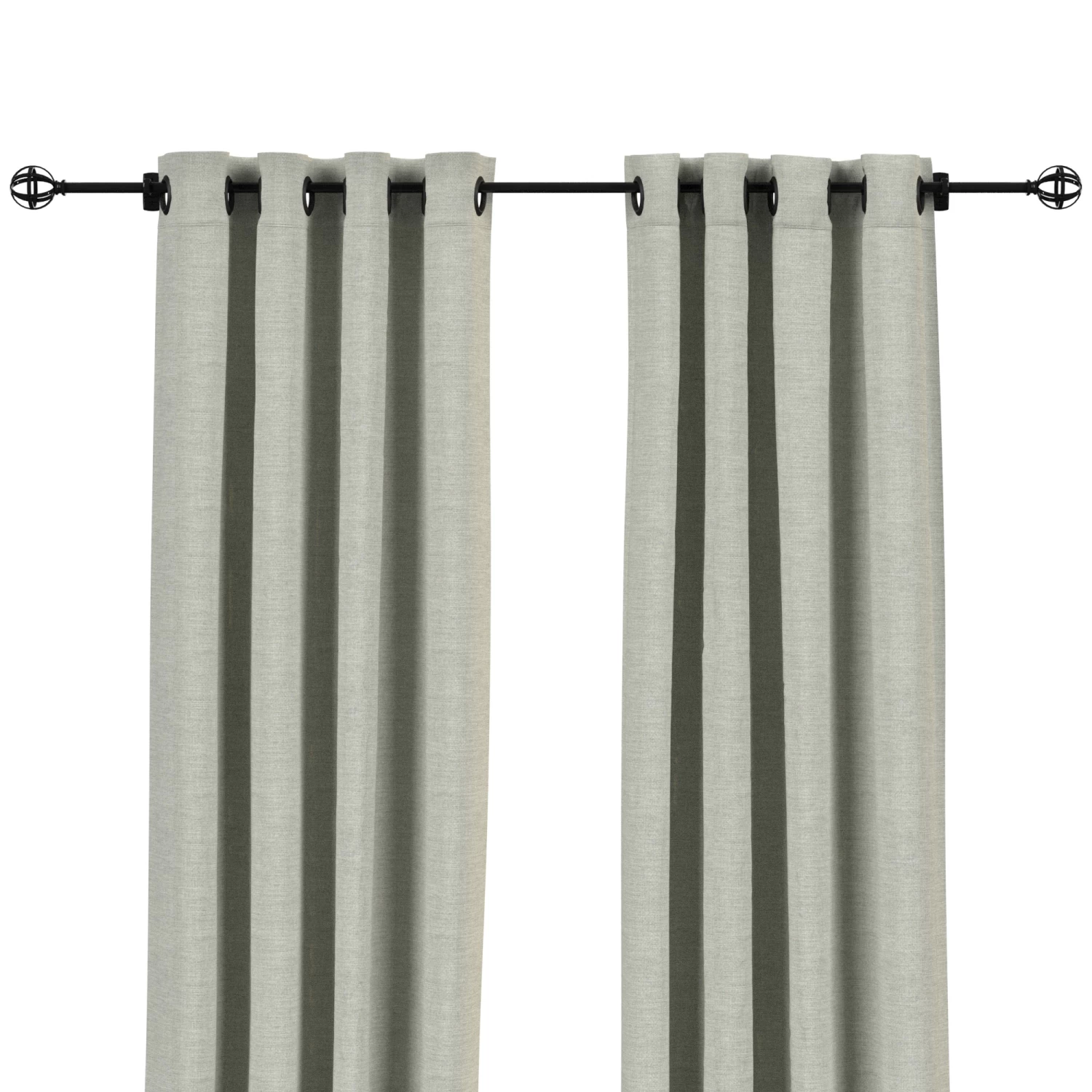 Sunbrella Canvas Granite Outdoor Curtain With Grommets 6 Sunbrella Canvas Granite Outdoor Curtain With Grommets - Image 4