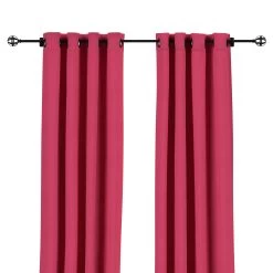 Sunbrella Canvas Hot Pink Outdoor Curtain With Grommets -Boutique Hammock Shop canvas hot pink front xx