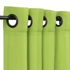 Sunbrella Canvas Macaw Green Outdoor Curtain With Grommets