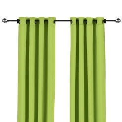 Sunbrella Canvas Macaw Green Outdoor Curtain With Grommets -Boutique Hammock Shop canvas macaw green front xx