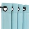 Sunbrella Canvas Mineral Blue Outdoor Curtain With Grommets -Boutique Hammock Shop canvas mineral blue angled xx