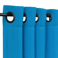 Sunbrella Canvas Pacific Blue Outdoor Curtain With Grommets