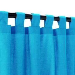 Sunbrella Canvas Pacific Blue Outdoor Curtain With Grommets -Boutique Hammock Shop canvas pacific blue tab xx