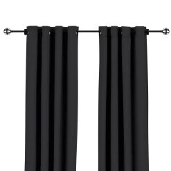 Sunbrella Canvas Raven Black Outdoor Curtain With Grommets 25 Sunbrella Canvas Raven Black Outdoor Curtain With Grommets -Boutique Hammock Shop canvas raven black front xx