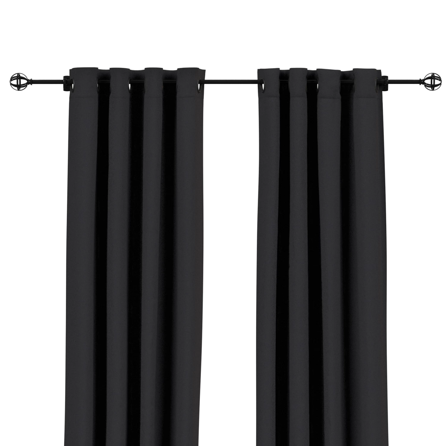Sunbrella Canvas Raven Black Outdoor Curtain With Grommets 6 Sunbrella Canvas Raven Black Outdoor Curtain With Grommets - Image 4
