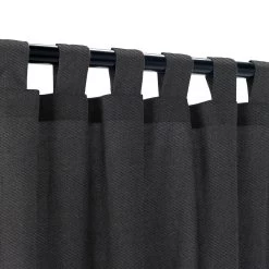 Sunbrella Canvas Raven Black Outdoor Curtain With Grommets 24 Sunbrella Canvas Raven Black Outdoor Curtain With Grommets -Boutique Hammock Shop canvas raven black tab xx