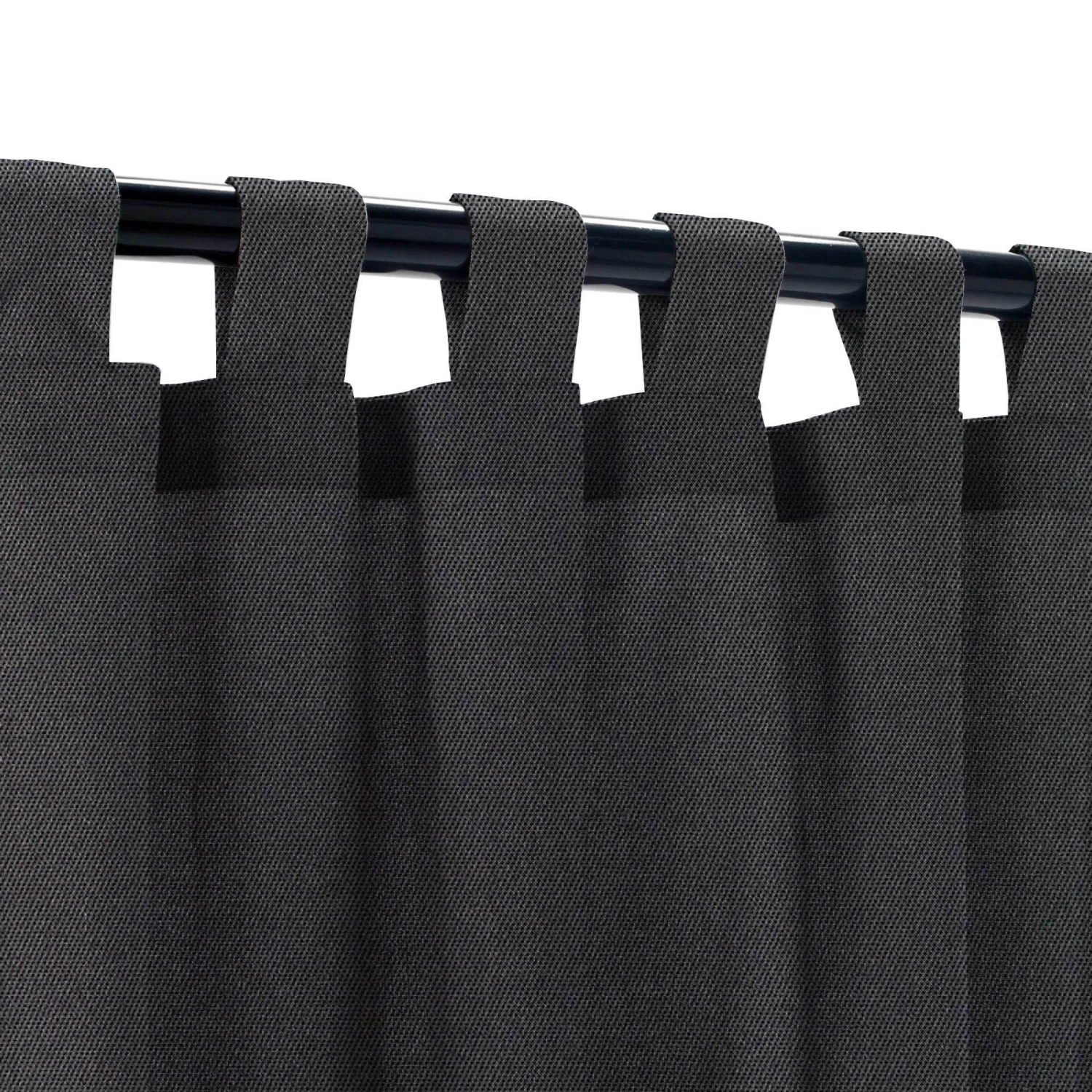 Sunbrella Canvas Raven Black Outdoor Curtain With Grommets 5 Sunbrella Canvas Raven Black Outdoor Curtain With Grommets - Image 3