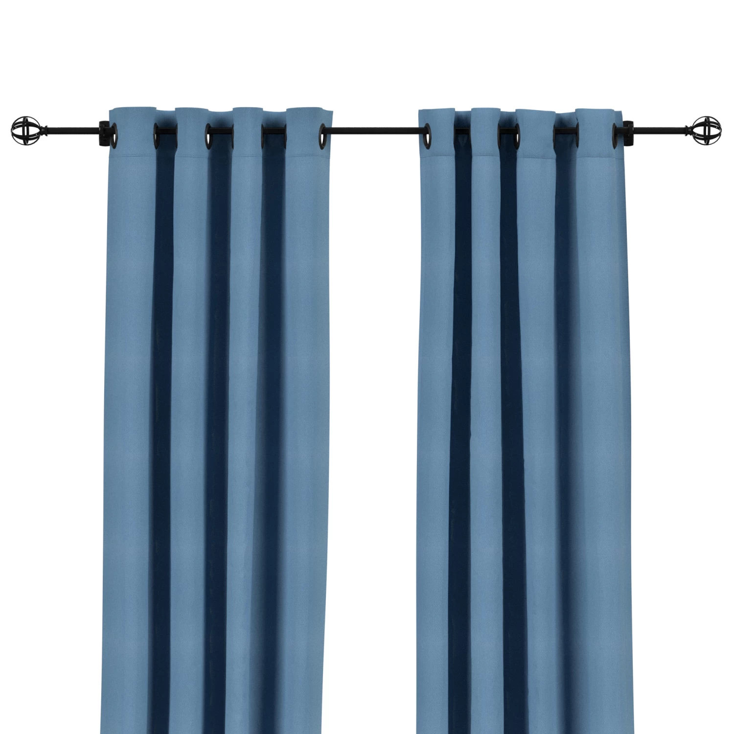 Sunbrella Canvas Sapphire Blue Outdoor Curtain With Grommets 6 Sunbrella Canvas Sapphire Blue Outdoor Curtain With Grommets - Image 4