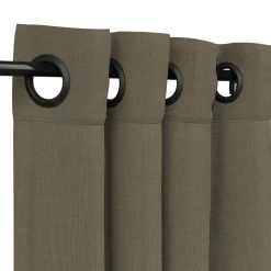 Sunbrella Canvas Taupe Outdoor Curtain With Grommets
