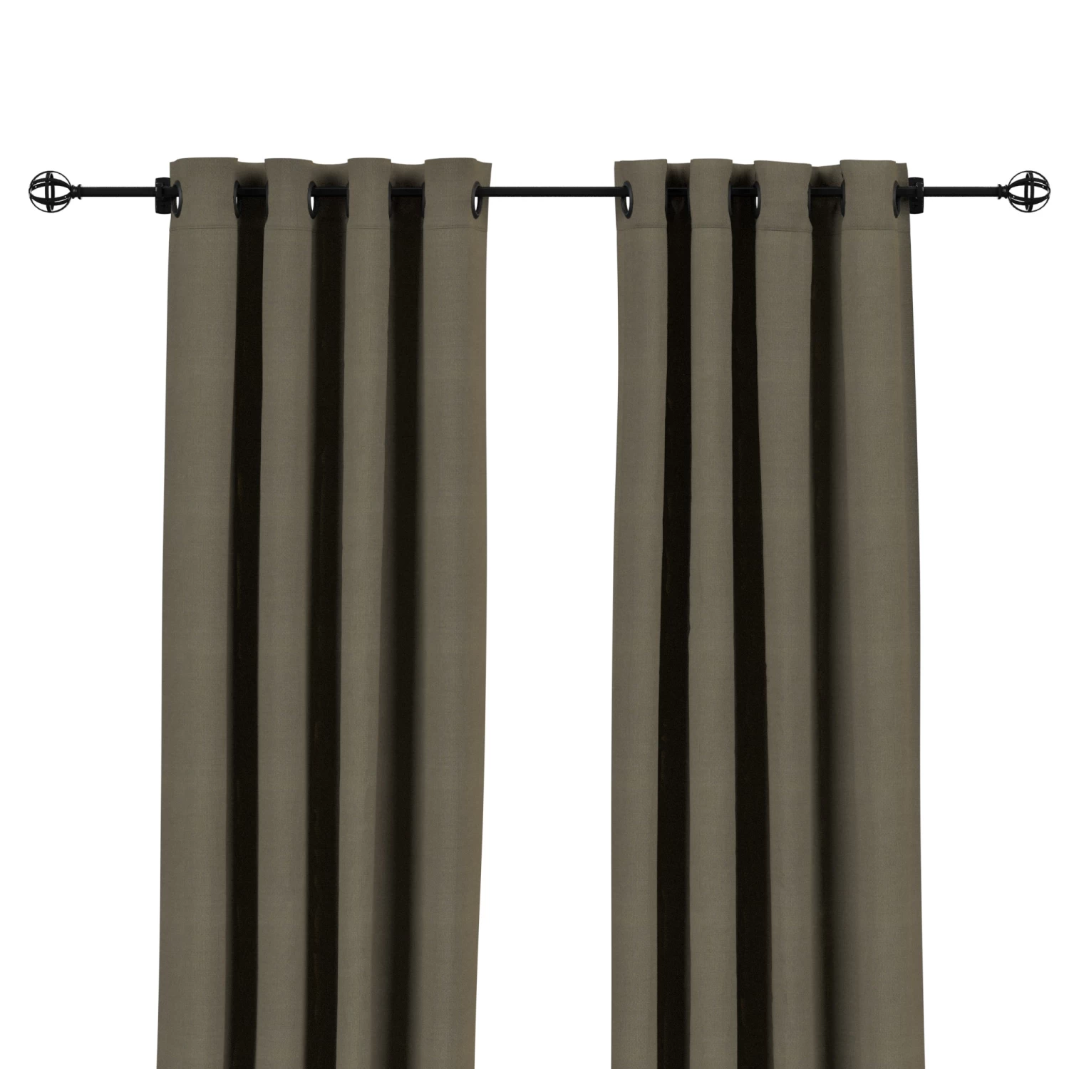 Sunbrella Canvas Taupe Outdoor Curtain With Grommets 6 Sunbrella Canvas Taupe Outdoor Curtain With Grommets - Image 4