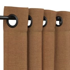 Sunbrella Canvas Teak Outdoor Curtain With Grommets