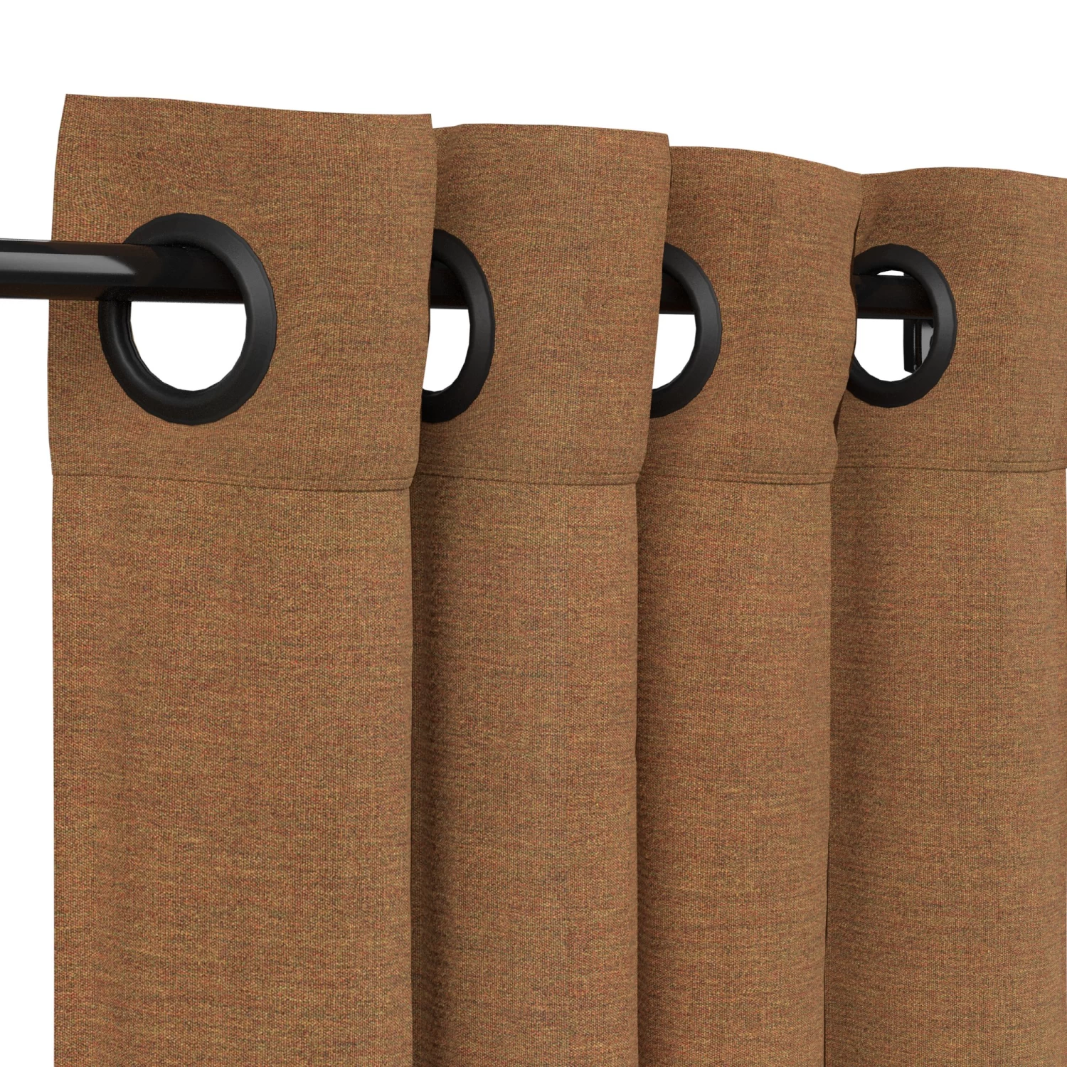 Sunbrella Canvas Teak Outdoor Curtain With Grommets 3 Sunbrella Canvas Teak Outdoor Curtain With Grommets