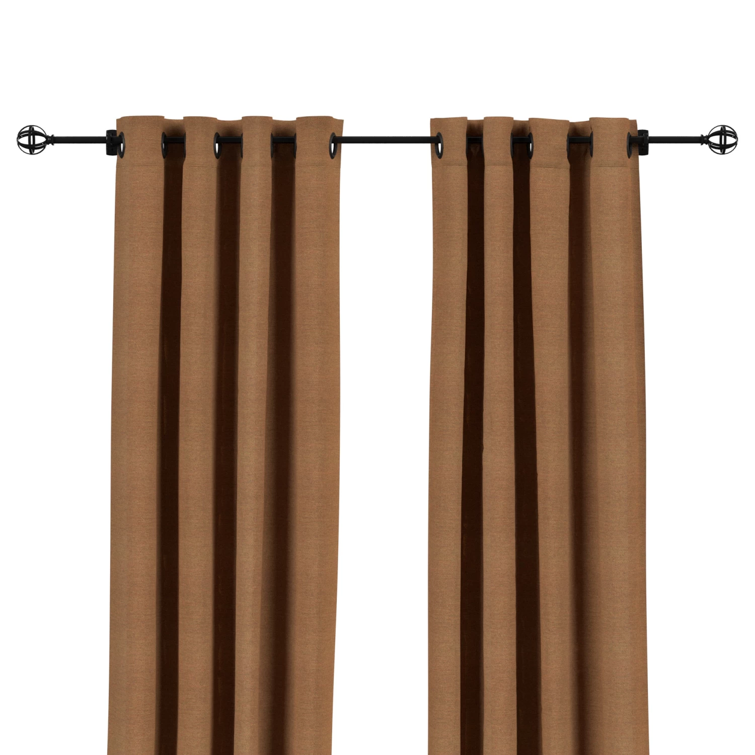 Sunbrella Canvas Teak Outdoor Curtain With Grommets 6 Sunbrella Canvas Teak Outdoor Curtain With Grommets - Image 4