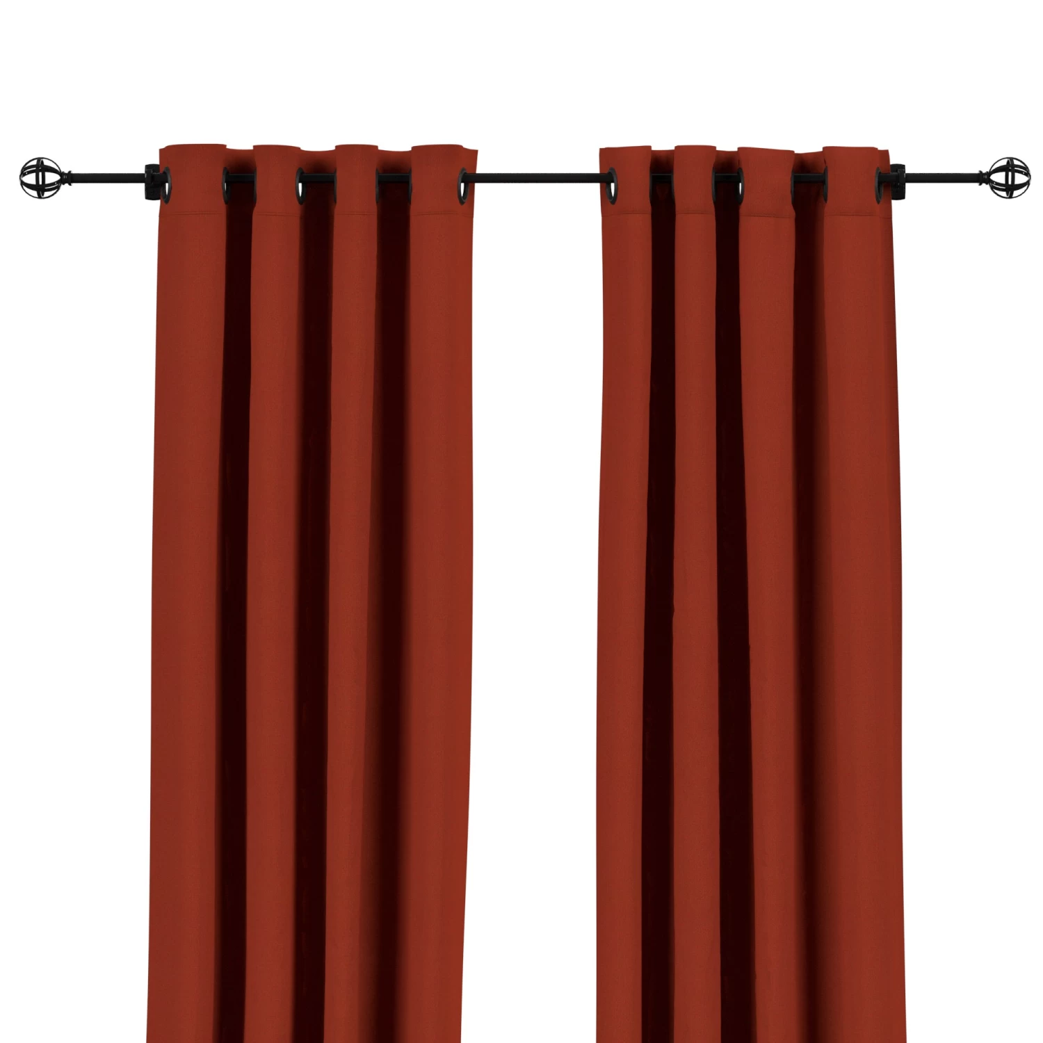 Sunbrella Canvas Terracotta Outdoor Curtain With Grommets 6 Sunbrella Canvas Terracotta Outdoor Curtain With Grommets - Image 4