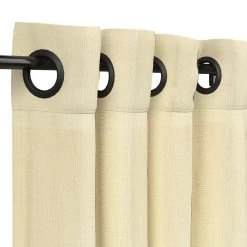 Sunbrella Canvas Vellum Outdoor Curtain With Nickel Grommets