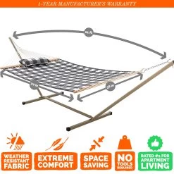 Single 36'' Quilted Fabric Hammock With Patented KD Space Saving Hammock Stand And Pillow Combo - Buffalo Plaid 12 Single 36'' Quilted Fabric Hammock With Patented KD Space Saving Hammock Stand And Pillow Combo - Buffalo Plaid -Boutique Hammock Shop comboqp36bcbw graphics xx