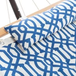 Deluxe 52'' Quilted Fabric Hammock With Patented KD Space Saving Hammock Stand And Pillow Combo - Navy 12 Deluxe 52'' Quilted Fabric Hammock With Patented KD Space Saving Hammock Stand And Pillow Combo - Navy -Boutique Hammock Shop comboqp36nvstudio2 xx 2