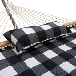 Deluxe 52'' Quilted Fabric Hammock With Patented KD Space Saving Hammock Stand And Pillow Combo - Buffalo Plaid 13 Deluxe 52'' Quilted Fabric Hammock With Patented KD Space Saving Hammock Stand And Pillow Combo - Buffalo Plaid -Boutique Hammock Shop comboqp45bcbwstudio2 xx