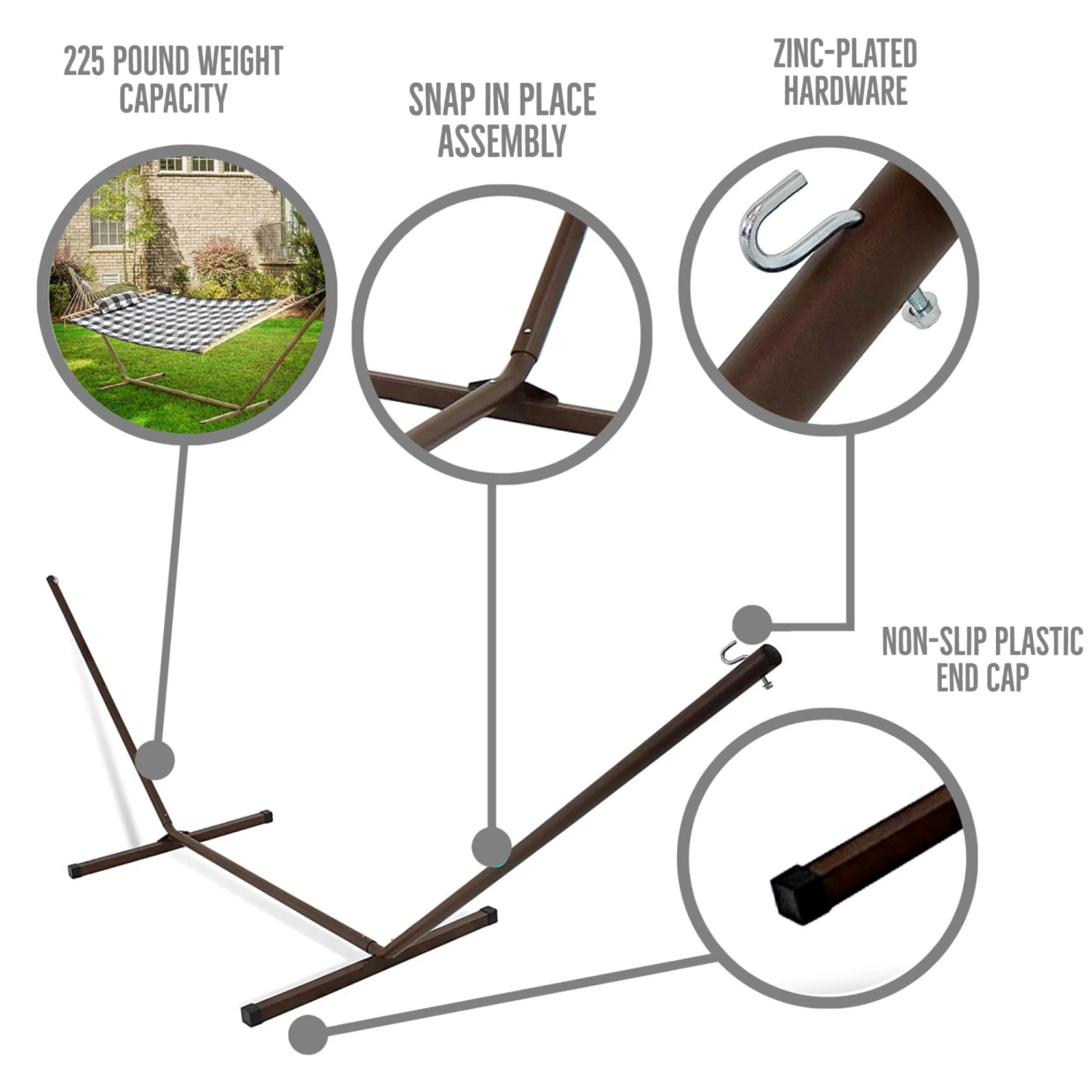 Large 45'' Quilted Fabric Hammock With Patented KD Space Saving Hammock Stand And Pillow Combo - Blue And Green Stripe 8 Large 45'' Quilted Fabric Hammock With Patented KD Space Saving Hammock Stand And Pillow Combo - Blue And Green Stripe - Image 6