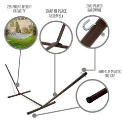 Single 36'' Quilted Fabric Hammock With Patented KD Space Saving Hammock Stand And Pillow Combo - Blue And Green Stripe -Boutique Hammock Shop comboqp45graphics xx 4