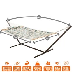 Large 45'' Quilted Fabric Hammock With Patented KD Space Saving Hammock Stand And Pillow Combo - Medallion 17 Large 45'' Quilted Fabric Hammock With Patented KD Space Saving Hammock Stand And Pillow Combo - Medallion -Boutique Hammock Shop comboqp45medgraphic21 xx