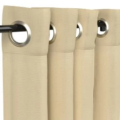Sunbrella Canvas Antique Beige Outdoor Curtain With Grommets
