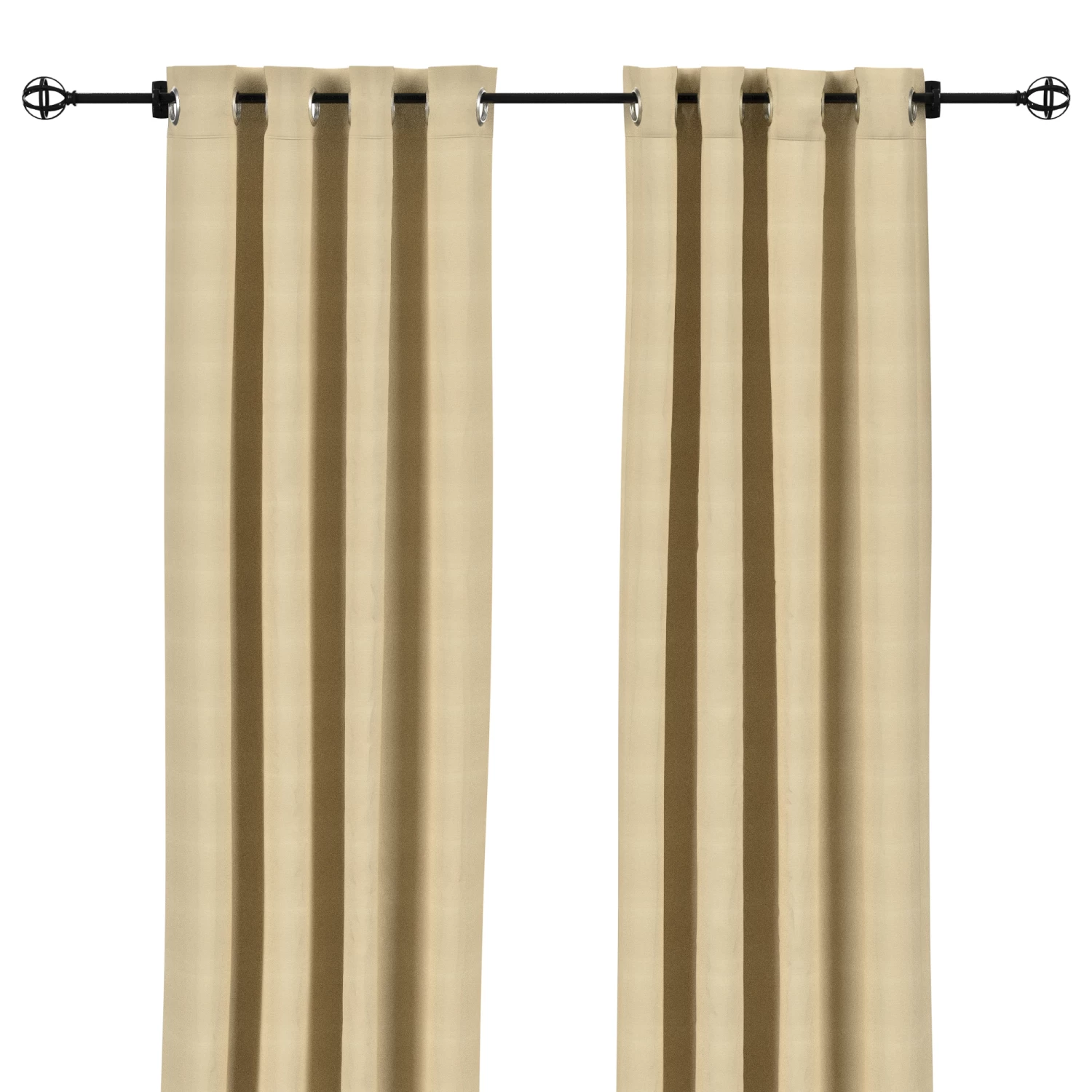 Sunbrella Canvas Antique Beige Outdoor Curtain With Grommets 4 Sunbrella Canvas Antique Beige Outdoor Curtain With Grommets - Image 2