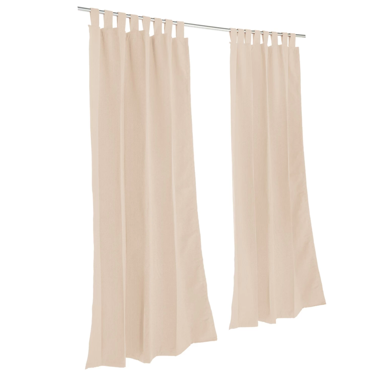 Sunbrella Canvas Antique Beige Outdoor Curtain With Grommets 5 Sunbrella Canvas Antique Beige Outdoor Curtain With Grommets - Image 3