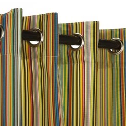 Cabana Blue Outdoor Curtain With Nickel Grommets (50 X 120)