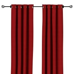Sunbrella Canvas Jockey Red Outdoor Curtain With Grommets -Boutique Hammock Shop curjrgrs n wide xx