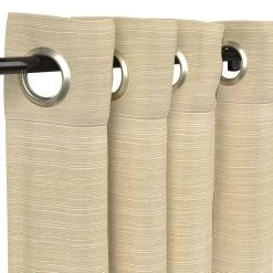 Sunbrella Dupione Sand Outdoor Curtain With Grommets