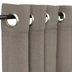 Sunbrella Cast Shale Outdoor Curtain With Grommets