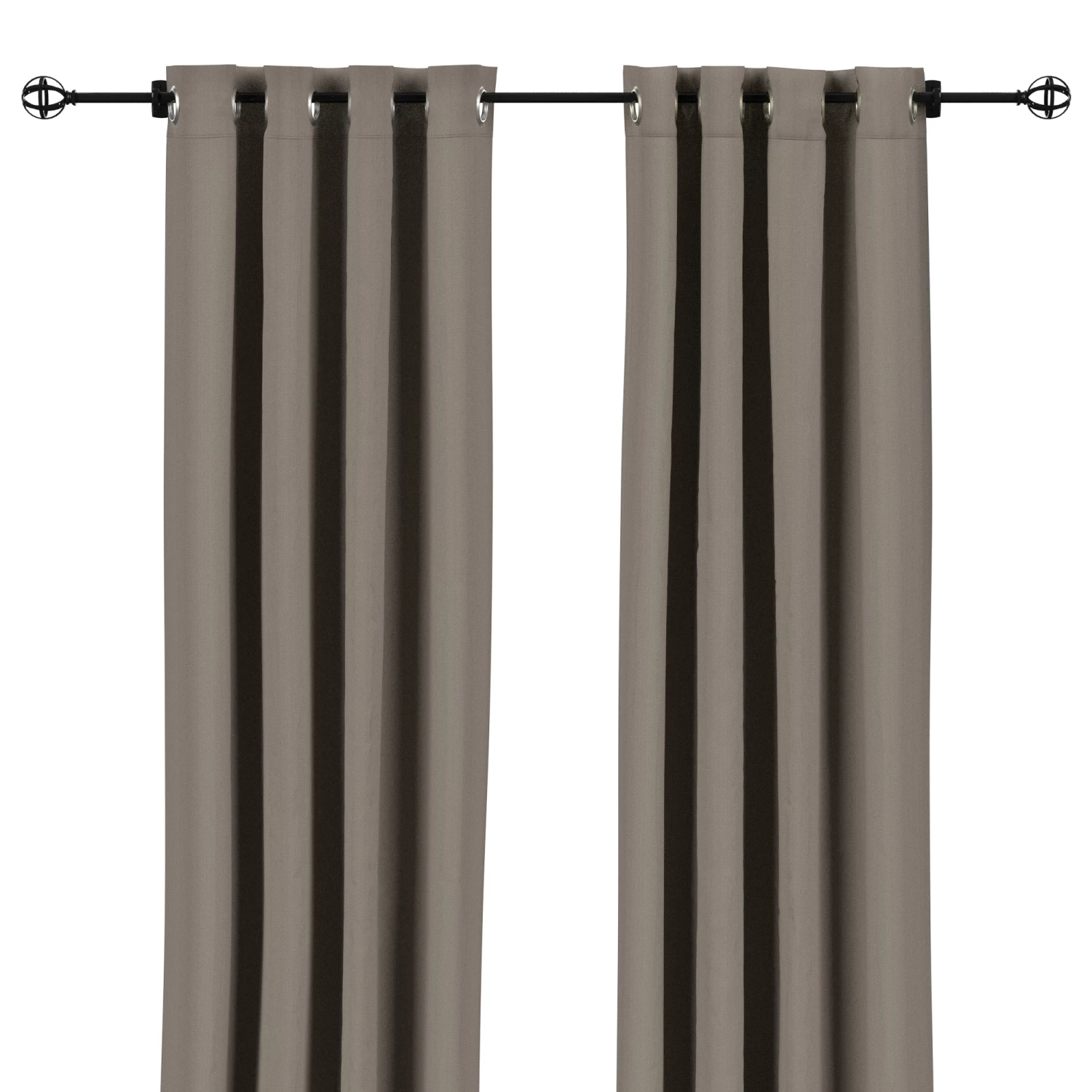 Sunbrella Cast Shale Outdoor Curtain With Grommets 4 Sunbrella Cast Shale Outdoor Curtain With Grommets - Image 2