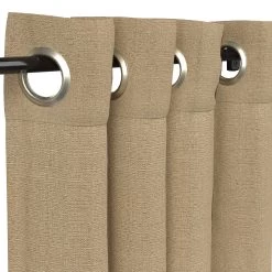 Sunbrella Linen Sesame Outdoor Curtain With Grommets