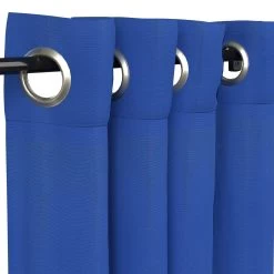 Sunbrella Canvas True Blue Outdoor Curtain With Plated Grommets