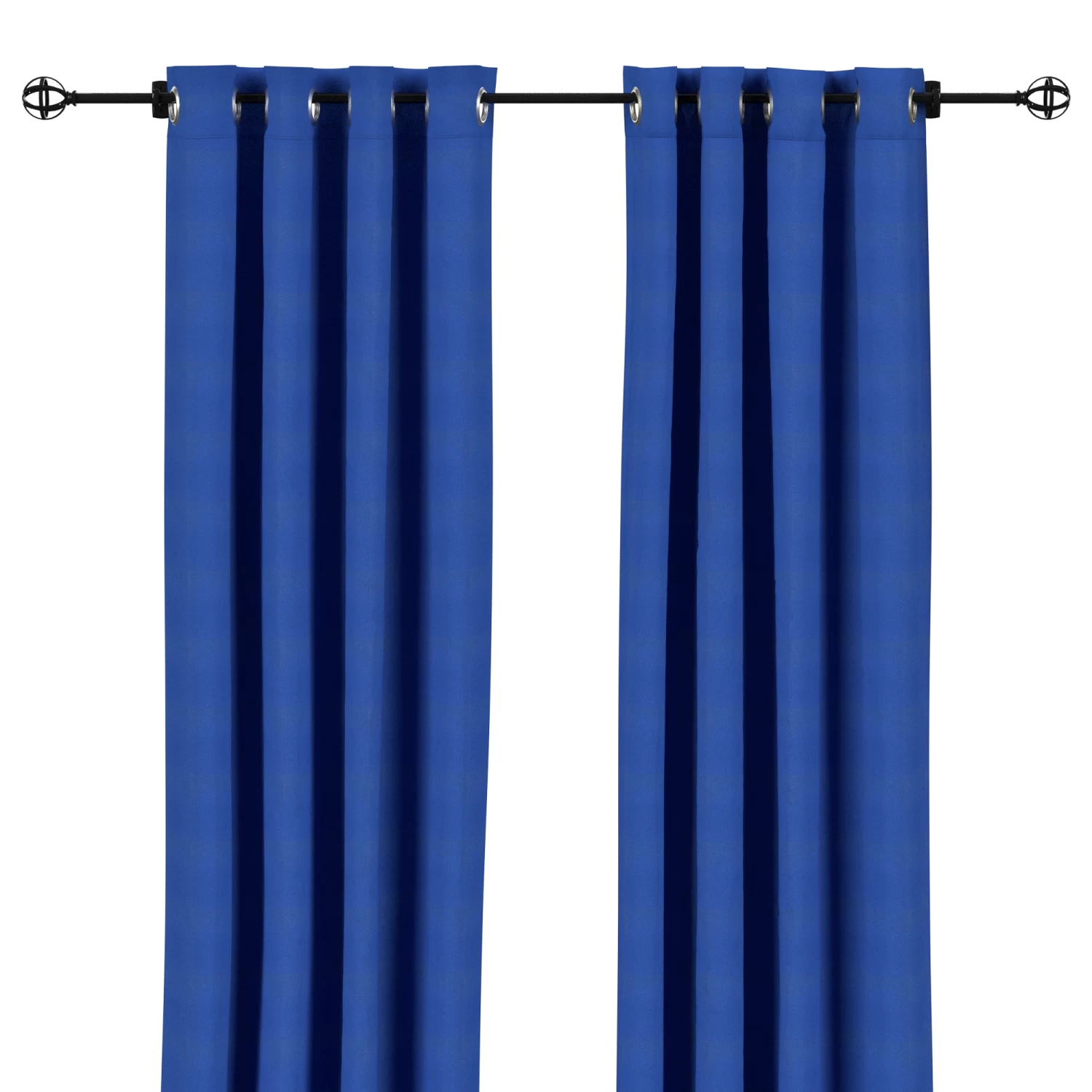 Sunbrella Canvas True Blue Outdoor Curtain With Plated Grommets 4 Sunbrella Canvas True Blue Outdoor Curtain With Plated Grommets - Image 2