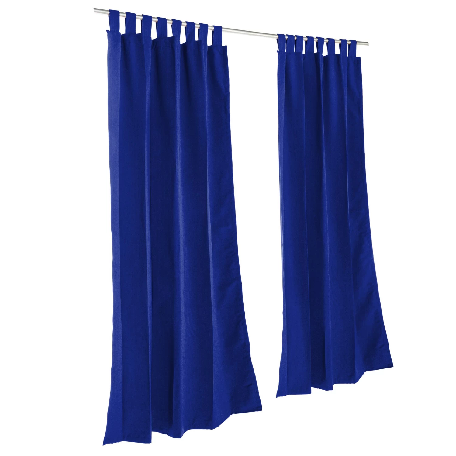 Sunbrella Canvas True Blue Outdoor Curtain With Plated Grommets 5 Sunbrella Canvas True Blue Outdoor Curtain With Plated Grommets - Image 3