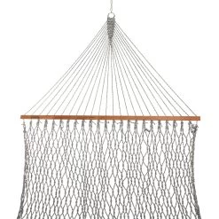 DURACORD® Deluxe Rope Hammock - Navy Oatmeal Heirloom Tweed -Boutique Hammock Shop dc 14nvot 4 xx